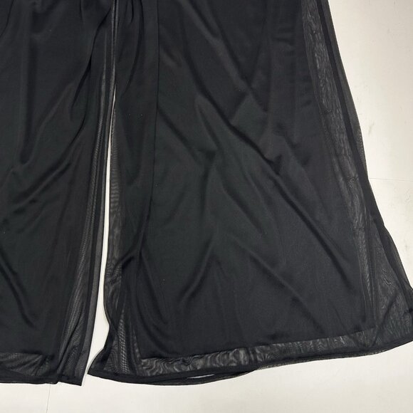 Dressbarn Collection Palazzo Pants Black Pull On Stretch Mesh Overlay Sz 14 / 16 - Picture 11 of 11